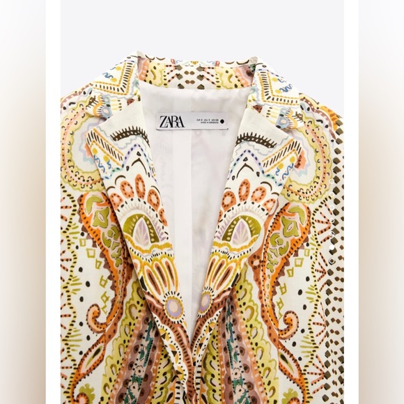 ZARA LINEN BLEND PRINTED SUIT size XL - Picture 7 of 14